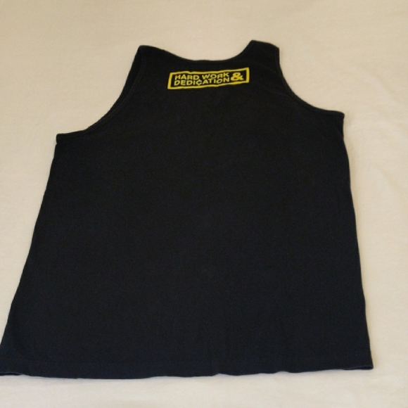 Men's Black Tank Top with Red and Yellow Design - Picture 2 of 6